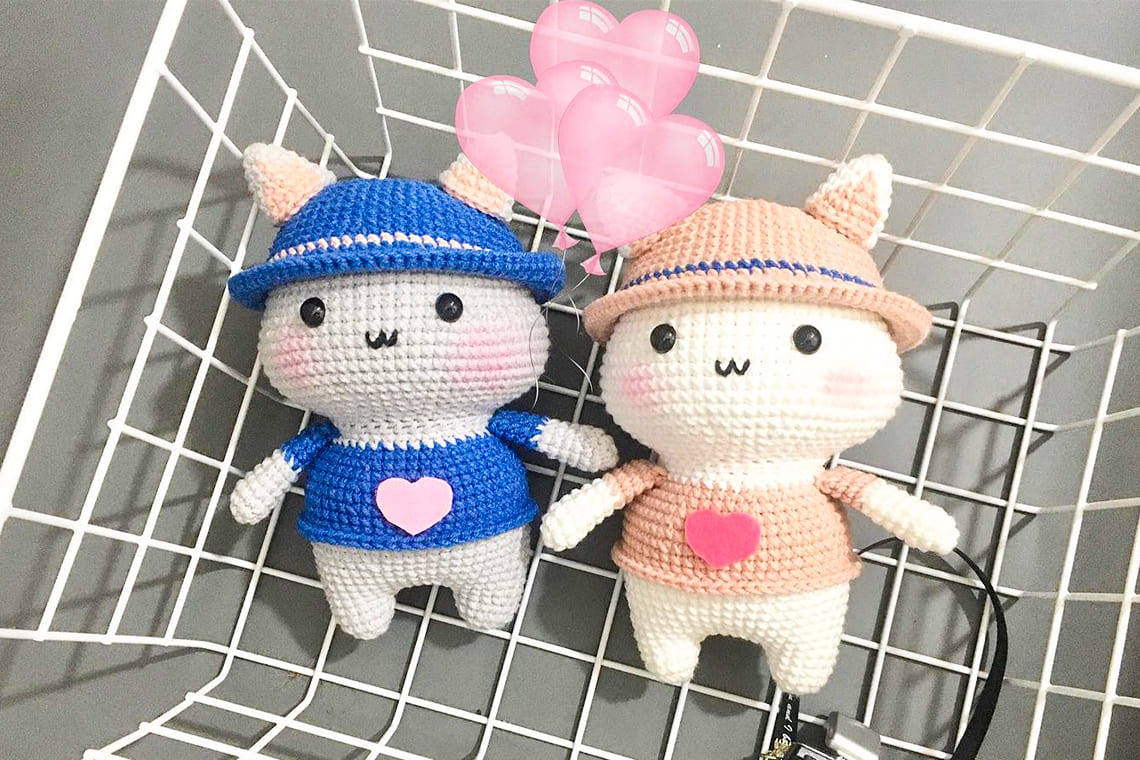 Amigurumi Lindo Pequeña Gato PDF Patrón Gratis Paso a Paso 500 PDF