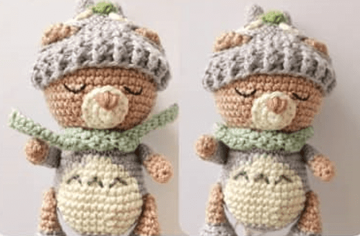 PDF Crochet Totoro Bear Amigurumi Free Pattern Scarf