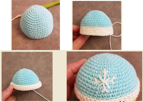 Crochet Rattle Snow Maiden Free PDF Amigurumi Pattern Cap