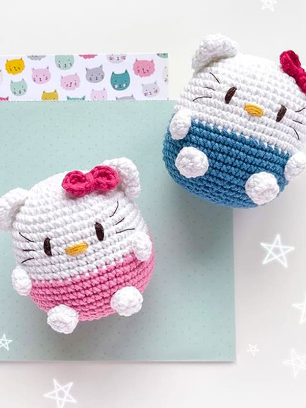 Hello Kitty Keychain PDF Crochet Amigurumi Pattern 02