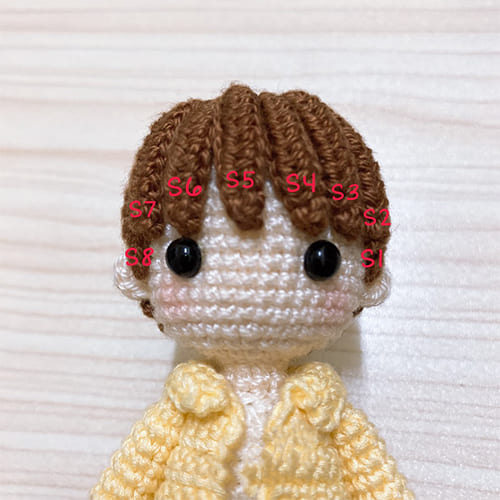 Jin Butter Crochet Amigurumi PDF Free Pattern Hair