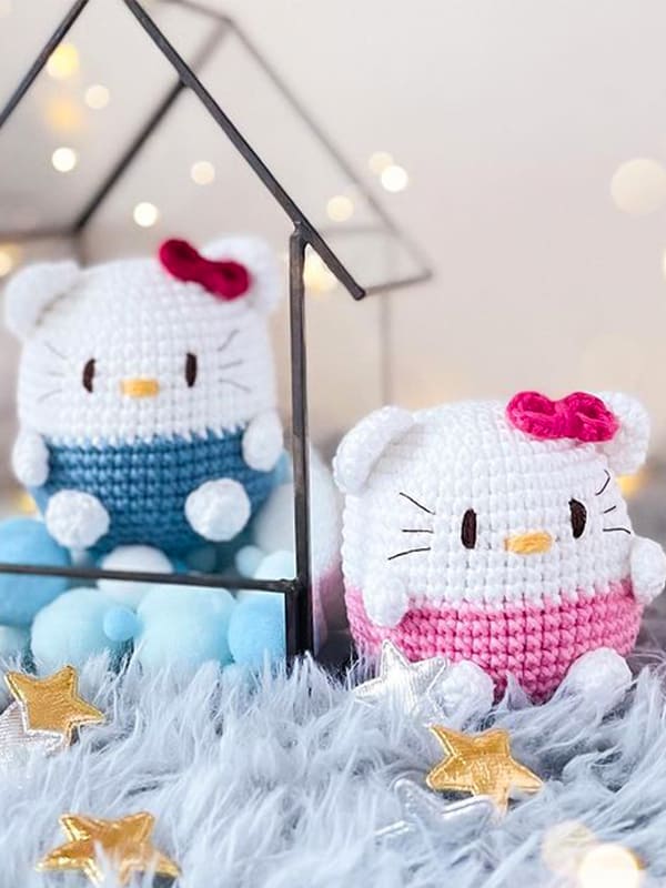 Llavero Hello Kitty PDF Amigurumi Patron Gratis