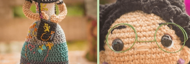 PDF Crochet Doll Maribel Amigurumi Free Pattern Glasses