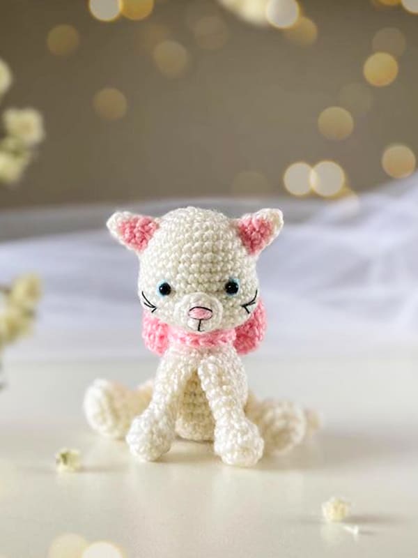 PDF Crochet White Cat Amigurumi Free Pattern 03