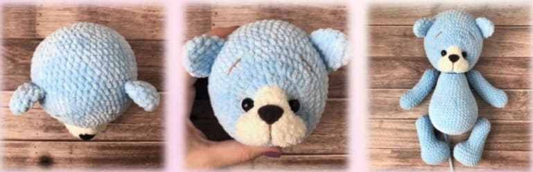 Plush Crochet Teddy Bear PDF Amigurumi Free Pattern Assembly 3