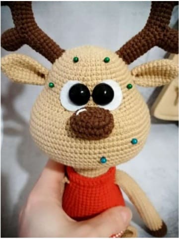 Rolly Crochet Deer PDF Amigurumi Free Pattern Head Design 2