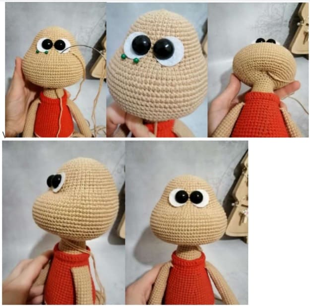 Rolly Crochet Deer PDF Amigurumi Free Pattern Head Design