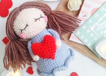 Valentine's Day Crochet Doll PDF Amigurumi Free Pattern