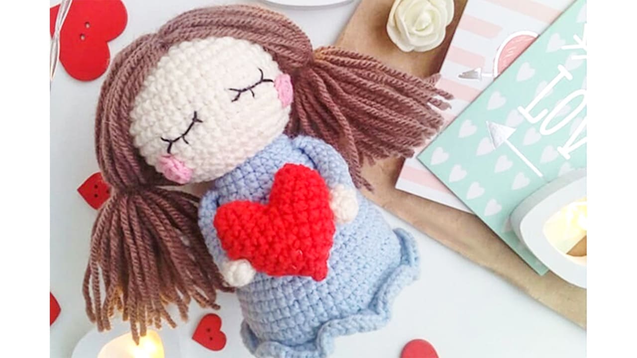 Valentines Day Crochet Doll PDF Amigurumi Free Pattern 3 1