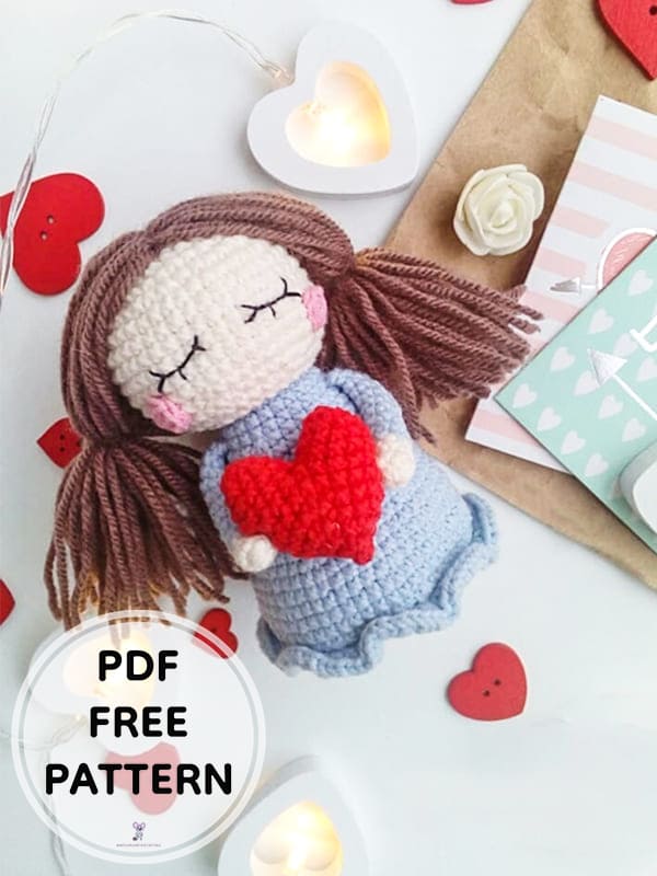 Valentines Day Crochet Doll PDF Amigurumi Free Pattern