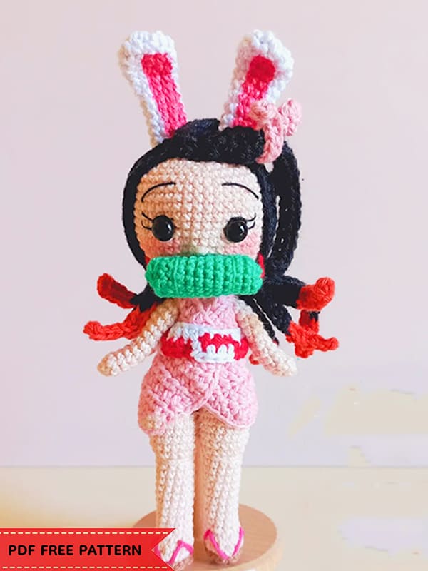 Bunny Nezuko Crochet Free PDF Amigurumi Pattern 01