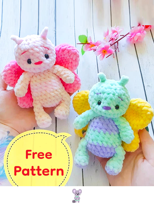 Crochet Butterfly Rattle PDF Amigurumi Free Pattern 2
