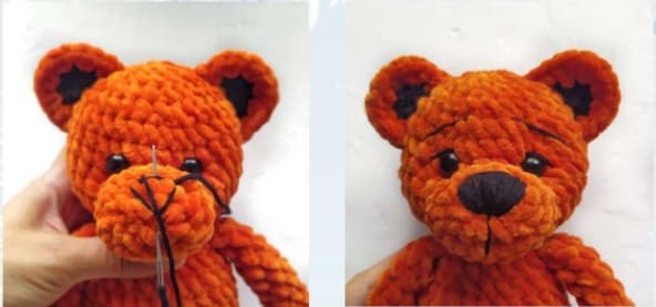 Crochet Plush Tiger PDF Amigurumi Free Pattern Eyebrows Eyelids