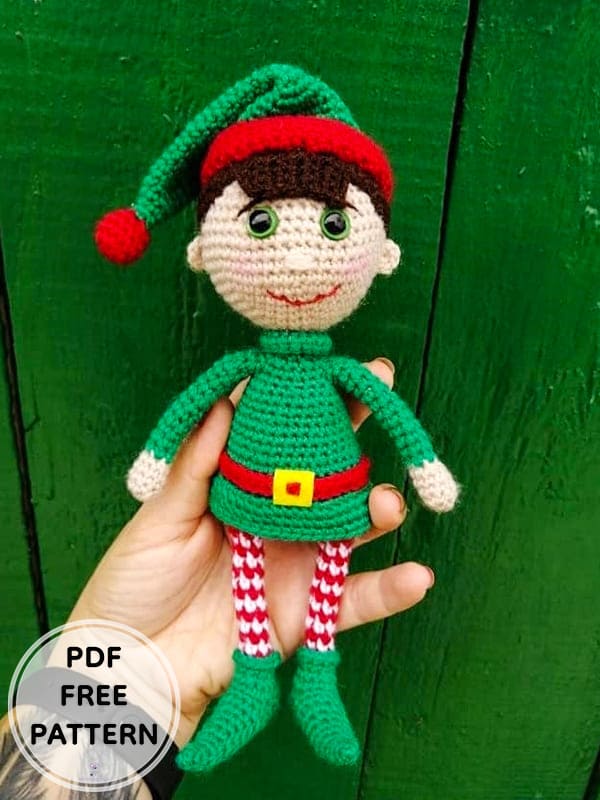 Lanny Santas Helper Crochet Doll PDF Amigurumi Free Pattern