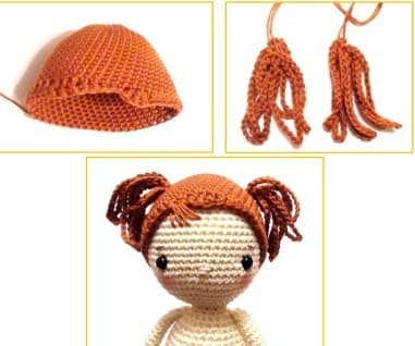 Lina The Crochet Doll PDF Amigurumi Free Pattern Hair