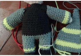 PDF Crochet Fireman Amigurumi Free Pattern Suit Sleeves