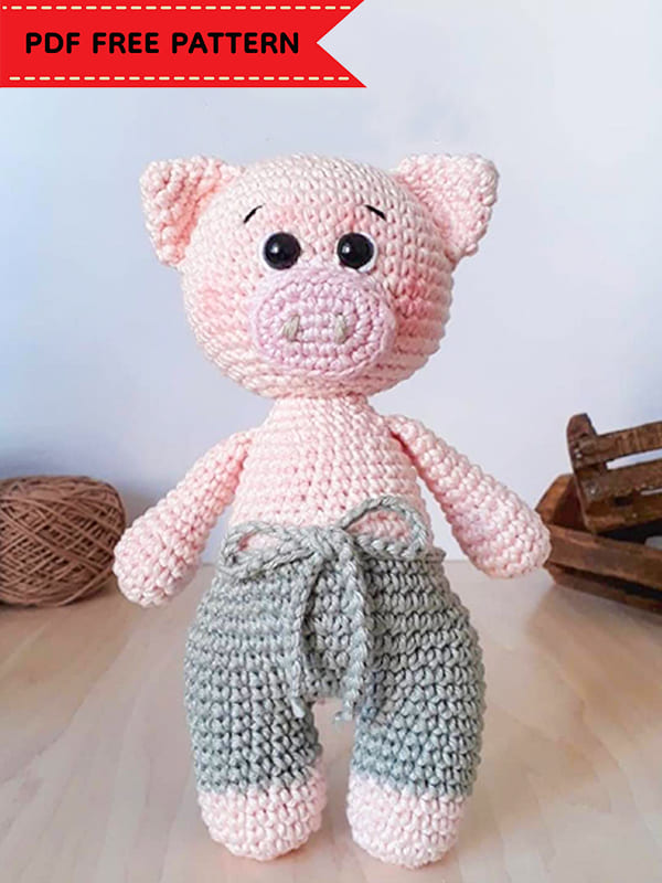 PDF Crochet Little Pig Plug Amigurumi Free Pattern