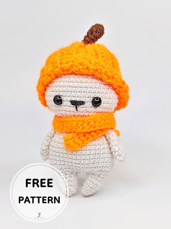 PDF Crochet Pumpkin Bear Amigurumi Free Pattern