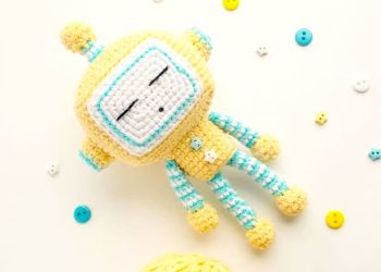 PDF Crochet Sleeping Robot Amigurumi Free Pattern