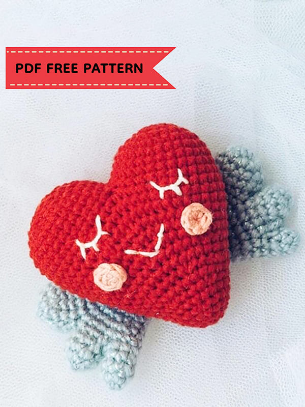 PDF Crochet Valentine Heart Amigurumi Free Pattern 2