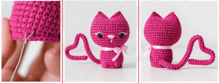 PDF Crochet Valentines Kitten Amigurumi Free Pattern Assembly