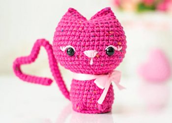 PDF Crochet Valentine's Kitten Amigurumi Free Pattern