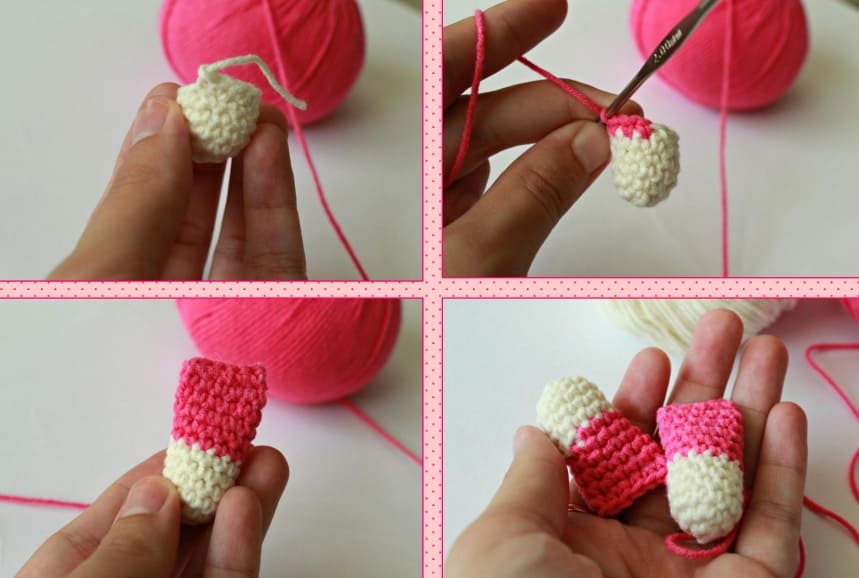 Crochet Cute Bunny PDF Amigurumi Free Pattern Front Leg
