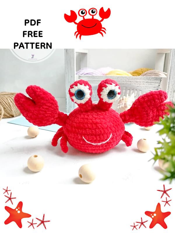 Crochet Plush Crab PDF Amigurumi Free Pattern