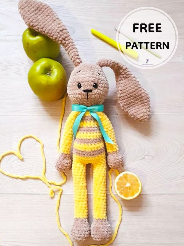 Crochet Plush Lemon Bunny PDF Amigurumi Free Pattern
