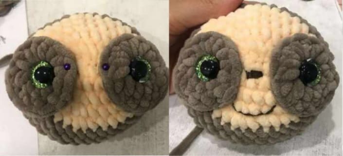 Crochet Plush Sloth PDF Amigurumi Free Pattern Head 5