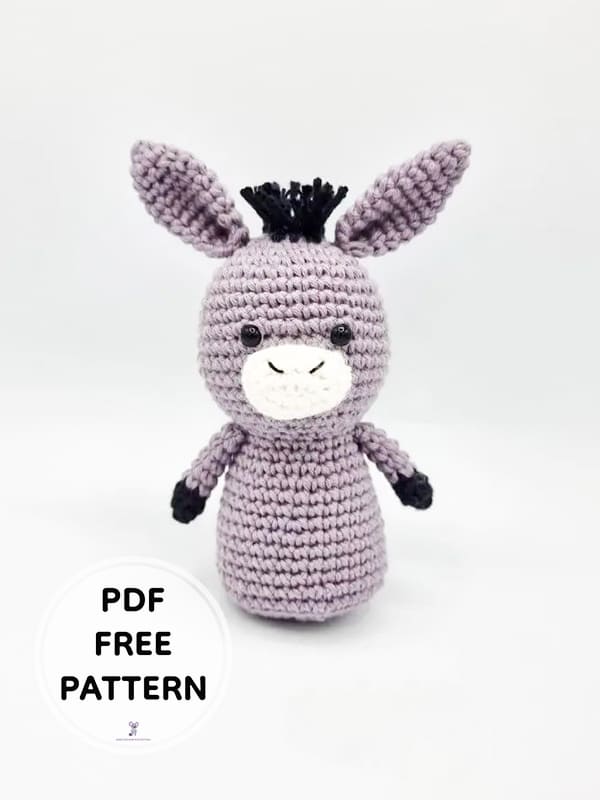 Easy Crochet Donkey Rattle Amigurumi PDF Free Pattern 1