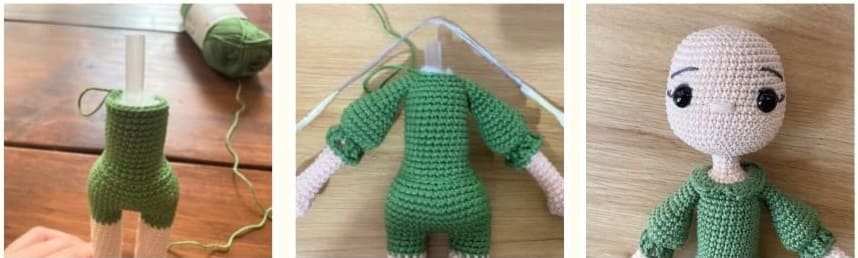 Farm Girl Emma Crochet Doll PDF Amigurumi Free Pattern Body Head
