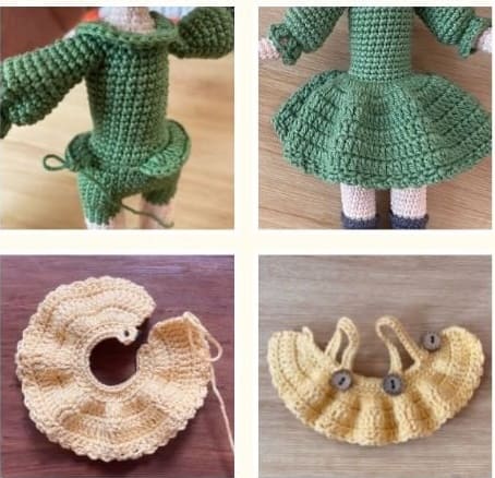 Farm Girl Emma Crochet Doll PDF Amigurumi Free Pattern Skirt