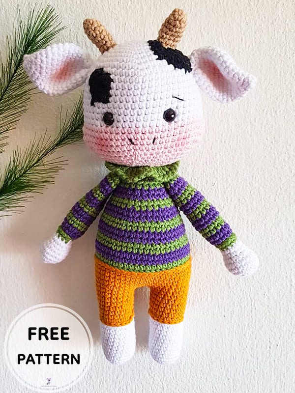 PDF Crochet Cute Cow Amigurumi Free Pattern 1