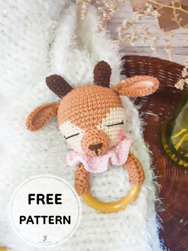 PDF Crochet Deer Rattle Amigurumi Free Pattern