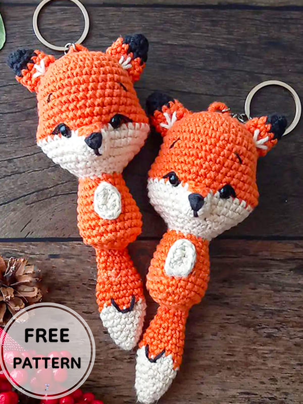 PDF Crochet Fox Keychain Amigurumi Free Pattern 1