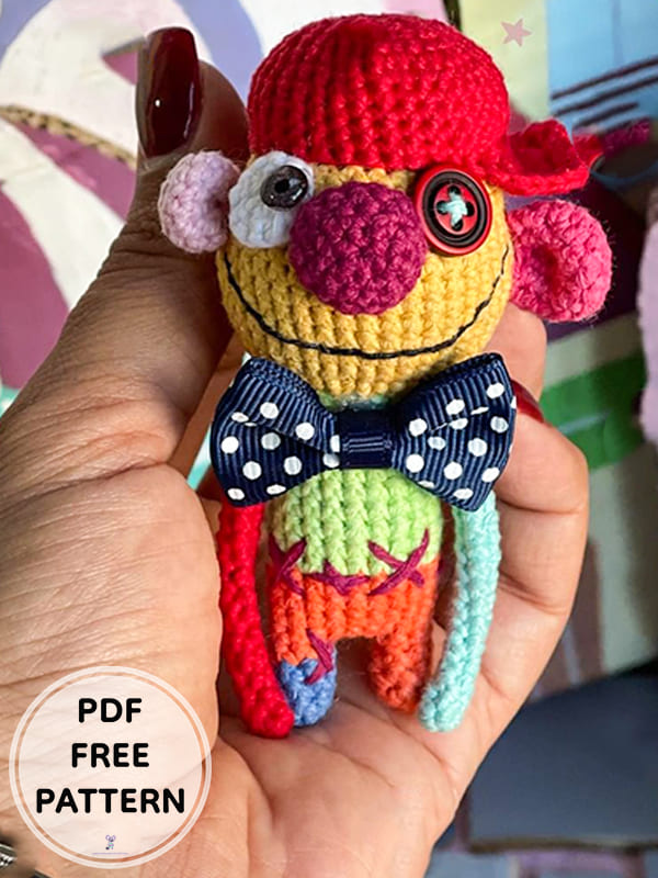 PDF Crochet Little Clown Amigurumi Free Pattern 1