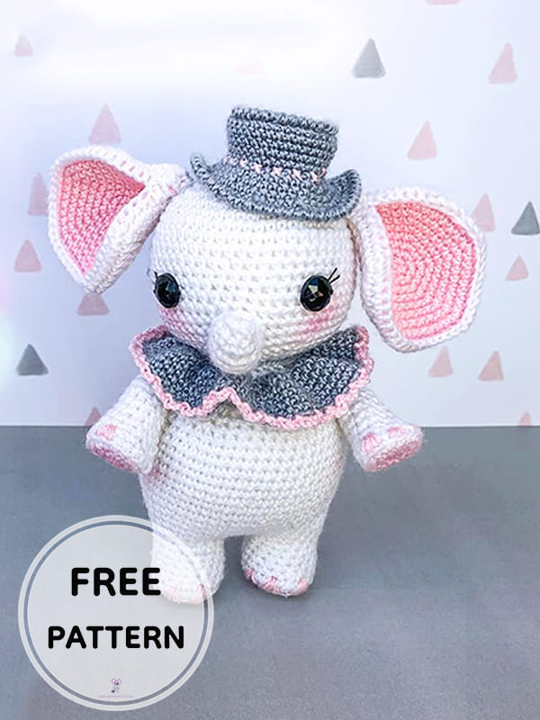 PDF Crochet Little Cute Elephant Amigurumi Free Pattern 1