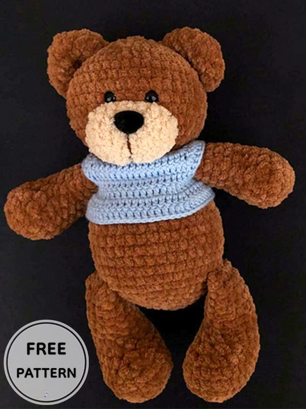 PDF Crochet Plush Teddy Bear Frank Amigurumi Free Pattern