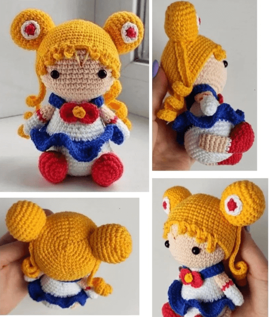 PDF Crochet Sailor Moon Amigurumi Free Pattern Assembly