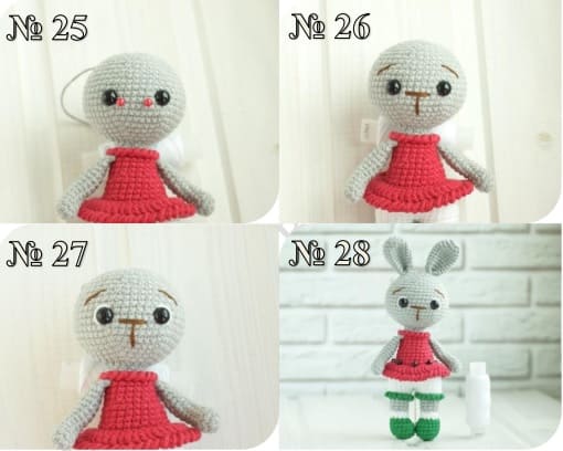 Crochet Bunny Watermelon PDF Amigurumi Free Pattern 19