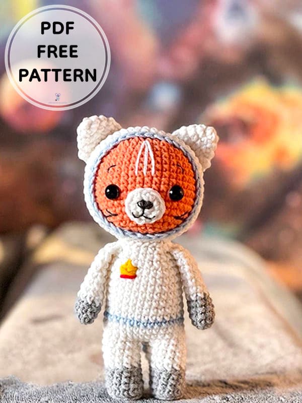 Crochet Cat Cosmonaut PDF Amigurumi Free Pattern