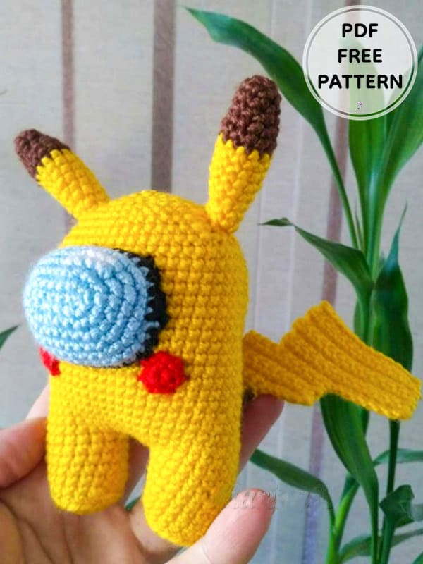 Crochet Pikachu Among Us PDF Amigurumi Free Pattern