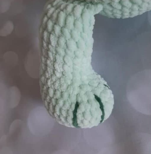 Crochet Plush Dinosaur PDF Amigurumi Free Pattern Lower Leg