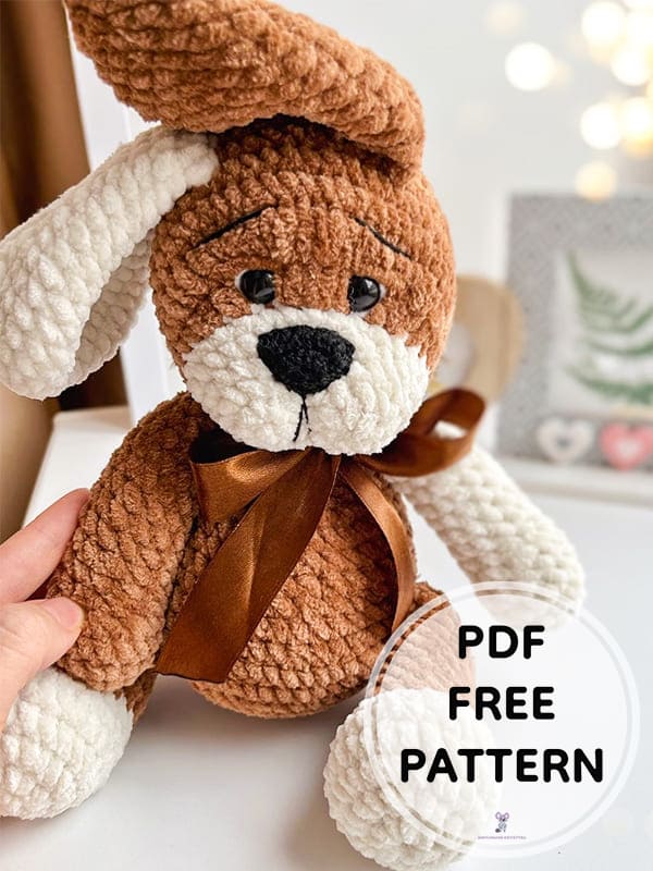 Crochet Plush Teddy Dog PDF Amigurumi Free Pattern1