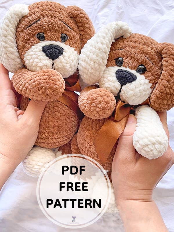 Crochet Plush Teddy Dog PDF Amigurumi Free Pattern2