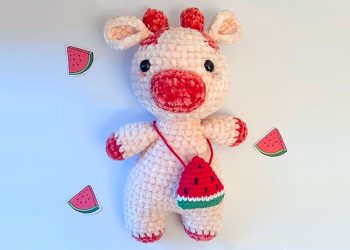 Crochet Watermelon Cow PDF Amigurumi Free Pattern
