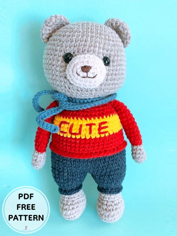 Cute Crochet Teddy Bear PDF Amigurumi Free Pattern