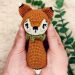 PDF Crochet Fox Rattle Amigurumi Free Pattern 75x75