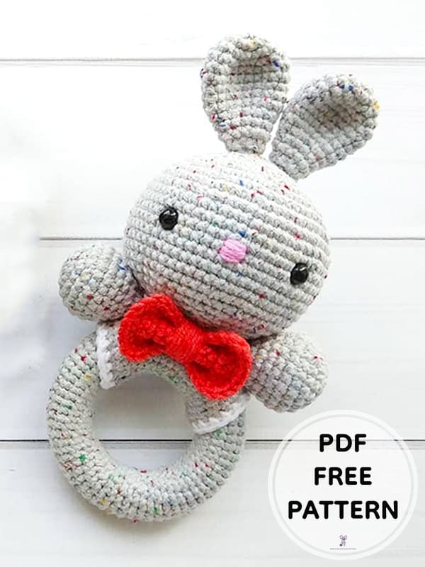 Crochet Bunny Rattle PDF Amigurumi Free Pattern 3